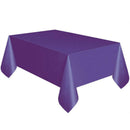 10 PCS Disposable Plastic Tablecloth Solid Color Wedding Birthday Party Table Cover Rectangle Desk Cloth Wipe Covers(purple)