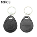 10 PCS 125KHz TK/EM4100 Proximity ID Card Chip Keychain Key Ring(Black)