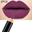 2 PCS Waterproof Cosmetic Matte Lipstick Pencil Sexy Red(02)