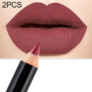 2 PCS Waterproof Cosmetic Matte Lipstick Pencil Sexy Red(03)
