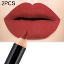 2 PCS Waterproof Cosmetic Matte Lipstick Pencil Sexy Red(04)