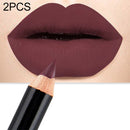 2 PCS Waterproof Cosmetic Matte Lipstick Pencil Sexy Red(05)