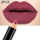 2 PCS Waterproof Cosmetic Matte Lipstick Pencil Sexy Red(06)