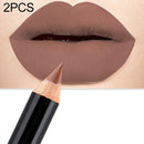 2 PCS Waterproof Cosmetic Matte Lipstick Pencil Sexy Red(07)