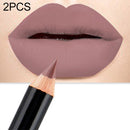 2 PCS Waterproof Cosmetic Matte Lipstick Pencil Sexy Red(09)