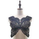 Butterfly Shape Embroidery Corsage Lace Collar DIY Clothing Accessories, Size: About 42 x 38cm(Black)