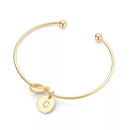 10 PCS Alloy Letter C Bracelet Snake Chain Charm Bracelets(Gold)