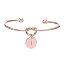 10 PCS Alloy Letter I Bracelet Snake Chain Charm Bracelets(Rose Gold)