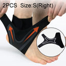 2 PCS Sport Ankle Support Elastic High Protect Sports Ankle Equipment Safety Running Basketball Ankle Brace Support, Size:S(Right)