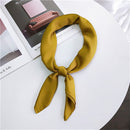 Soft Imitated Silk Fabric Solid Color Small Square Scarf Professional Silk Scarf for Women, Length: 70cm(Earth Yellow)