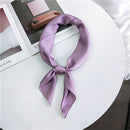 Soft Imitated Silk Fabric Solid Color Small Square Scarf Professional Silk Scarf for Women, Length: 70cm(Purple)