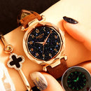 XIAOYA Fashion Women Star Sky Dial PU Leather Belt Quartz Wrist Watches(Brown)
