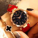 XIAOYA Fashion Women Star Sky Dial PU Leather Belt Quartz Wrist Watches(Brown)