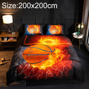 3D Printed Bedding Three-Piece Pillowcase Duvet Cover, Size:200x200cm(Basketball Fire)