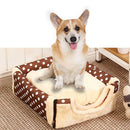 Foldable Pet Dog Bed Cat Bed House Pet Supplies for Small Medium Dogs Travel Kennels, Size:L(Coffee Dot)