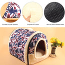 Foldable Pet Dog Bed Cat Bed House Pet Supplies for Small Medium Dogs Travel Kennels, Size:L(Pink Dot)