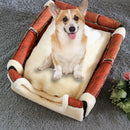 Foldable Pet Dog Bed Cat Bed House Pet Supplies for Small Medium Dogs Travel Kennels, Size:M(Retro Brick Wall)