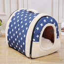 Foldable Pet Dog Bed Cat Bed House Pet Supplies for Small Medium Dogs Travel Kennels, Size:M(Blue Star)