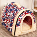 Foldable Pet Dog Bed Cat Bed House Pet Supplies for Small Medium Dogs Travel Kennels, Size:M(Union Jack)