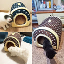 Foldable Pet Dog Bed Cat Bed House Pet Supplies for Small Medium Dogs Travel Kennels, Size:S(Coffee Dot)