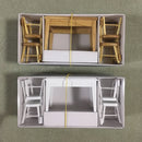 5 PCS / Set 1:12 Mini Dollhouse Furniture Wooden Dining Table Chair Set Pocket Toy(White)