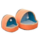 Pet Dog Cat Warm Soft Bed Pet Cushion Dog Kennel Cat Castle Foldable Puppy House with Toy Ball, Size:M(Blue)
