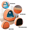 Pet Dog Cat Warm Soft Bed Pet Cushion Dog Kennel Cat Castle Foldable Puppy House with Toy Ball, Size:M(Blue)