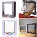 Pet Door 4 Ways Lockable Security Flap Door for Dog Cat Kitten Wall Mount Door Animal Small Pet Cat Dog Gate Door, Size:L(Coffee)