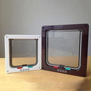 Pet Door 4 Ways Lockable Security Flap Door for Dog Cat Kitten Wall Mount Door Animal Small Pet Cat Dog Gate Door, Size:L(Coffee)