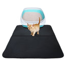 Waterproof Pet Cat Litter Mat EVA Double Layer Cat Litter Trapping Pets Mat Pad Bottom Non-slip Pet Litter Cat Mat, Size:M (Black)