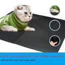 Waterproof Pet Cat Litter Mat EVA Double Layer Cat Litter Trapping Pets Mat Pad Bottom Non-slip Pet Litter Cat Mat, Size:M (Black)