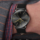 KEMANQI Simple Ultra-thin Waterproof Steel Mesh Belt Quartz Watch for Men(Ultra-thin Rose gold shell white dial coffee band)