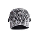 Rhinestone Personality Cap Women Spring And Summer Baseball Cap All-Match Hat, Size:Mï¼ˆ56-58cmï¼‰(Black)