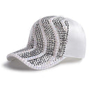Rhinestone Personality Cap Women Spring And Summer Baseball Cap All-Match Hat, Size:Mï¼ˆ56-58cmï¼‰(White)