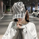 Rhinestone Personality Cap Women Spring And Summer Baseball Cap All-Match Hat, Size:Mï¼ˆ56-58cmï¼‰(White)