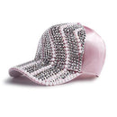 Rhinestone Personality Cap Women Spring And Summer Baseball Cap All-Match Hat, Size:Mï¼ˆ56-58cmï¼‰(Pink)