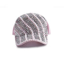 Rhinestone Personality Cap Women Spring And Summer Baseball Cap All-Match Hat, Size:Mï¼ˆ56-58cmï¼‰(Pink)