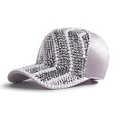 Rhinestone Personality Cap Women Spring And Summer Baseball Cap All-Match Hat, Size:Mï¼ˆ56-58cmï¼‰(Gray)