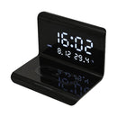 RT1 10W QI Universal Multi-function Mobile Phone Wireless Charger with Alarm Clock & Time / Calendar / Temperature Display(Black)