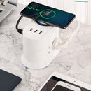 Mobile Phone Wireless Charging Socket Creative Smart USB Power Strip Multi-Function Desktop Vertical Power Strip, CN Plug, Specification: 3 Meters, Style:3 Layer(White)