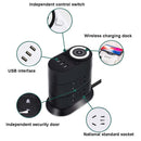 Mobile Phone Wireless Charging Socket Creative Smart USB Power Strip Multi-Function Desktop Vertical Power Strip, CN Plug, Specification: 3 Meters, Style:3 Layer(White)