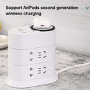 Mobile Phone Wireless Charging Socket Creative Smart USB Power Strip Multi-Function Desktop Vertical Power Strip, CN Plug, Specification: 3 Meters, Style:3 Layer(White)