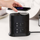 Mobile Phone Wireless Charging Socket Creative Smart USB Power Strip Multi-Function Desktop Vertical Power Strip, CN Plug, Specification: 3 Meters, Style:3 Layer(White)