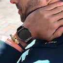 Men Simple Matte Leather Belt Quartz Watch(Brown)