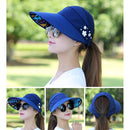 Women Summer Casual Going Out Ultraviolet-proof Korean Style Folded Sun Block Hat Breathable And Light