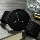 CRRJU 2150 Waterproof Round Dial Small Seconds Alloy Mesh Belt Quartz Watch for Men(Blue Pointer)