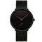 CRRJU 2150 Waterproof Round Dial Small Seconds Alloy Mesh Belt Quartz Watch for Men(Red Pointer)