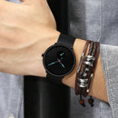 CRRJU 2150 Waterproof Round Dial Small Seconds Alloy Mesh Belt Quartz Watch for Men(Red Pointer)