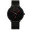 CRRJU 2150 Waterproof Round Dial Small Seconds Alloy Mesh Belt Quartz Watch for Men(Red Pointer)