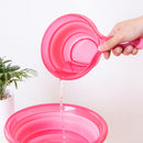 Collapsible Water Scoop Kitchen Large Handle Hangable Water Scoop Random Color Delivery